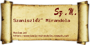 Szaniszló Mirandola névjegykártya